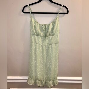 Abercrombie and Fitch Mini Dress Green Polkadot Size S